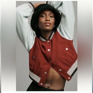 Maeve Anthropology Colorblock Cropped Bomber Jacket!!!